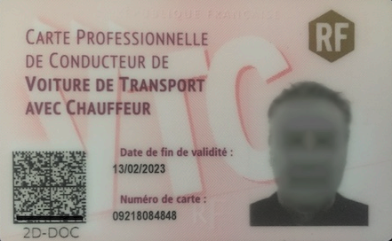 carte professionnelle vtc